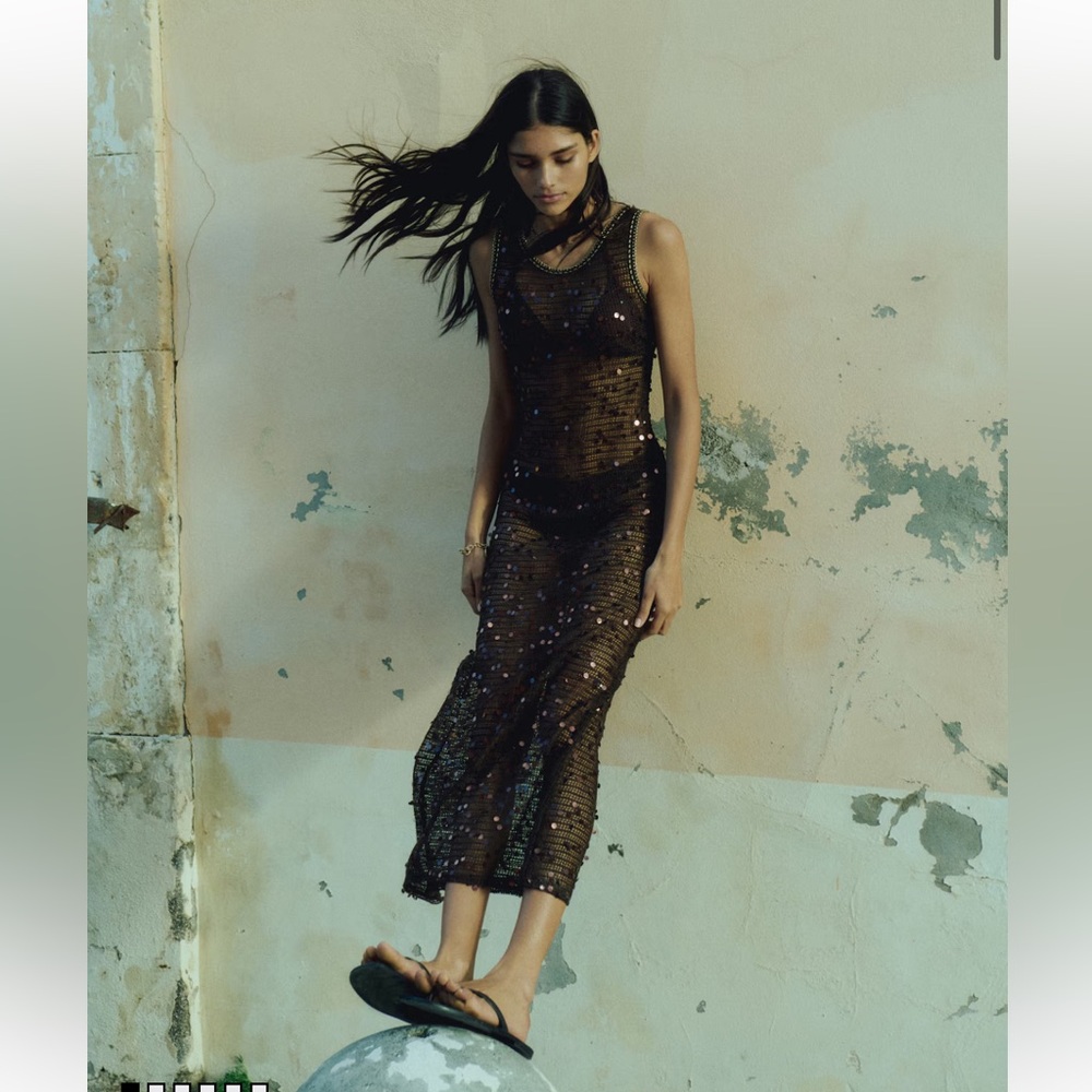 H&M Brown Sequin Knit Dress - Picture 2 of 4